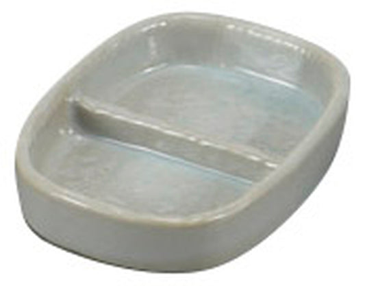 グレー白ハケ二品皿 [ 10.5 x 7.8 x 2cm ] [ そば用品 ] | 蕎麦屋 飲食店 和食 業務用