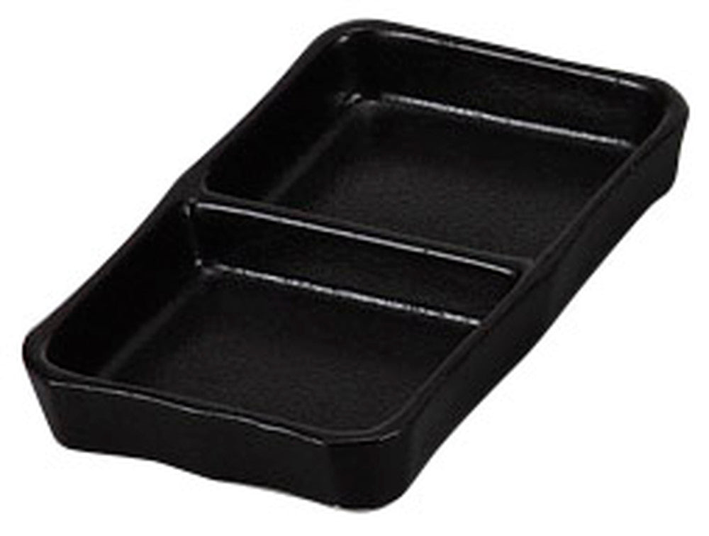瀬戸黒二品皿(大) [ 15 x 9 x 2.2cm ] [ そば用品 ] | 蕎麦屋 飲食店 和食 業務用