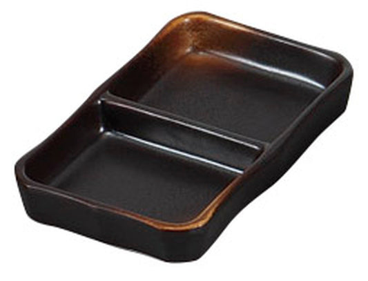 焼締二品皿(大) [ 15 x 9 x 2.2cm ] [ そば用品 ] | 蕎麦屋 飲食店 和食 業務用