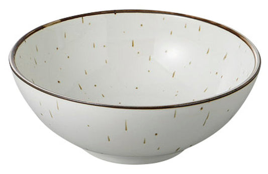 渕錆粉引麺鉢 [ 21.4 x 8.2cm ] [ 麺皿 ] | 蕎麦屋 飲食店 定食屋 業務用