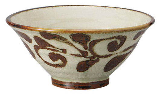 琉球サビ唐草六兵衛4.8飯碗 [ 15 x 7cm ] [ 飯碗 ] | 和食 飲食店 定食屋 自宅用 業務用