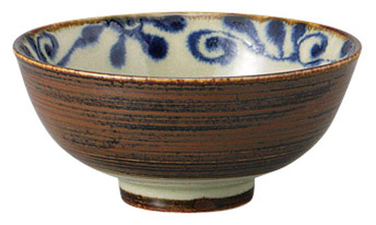 琉球るり唐草中平碗 [ 11.8 x 5.5cm ] [ 飯碗 ] | 和食 飲食店 定食屋 自宅用 業務用