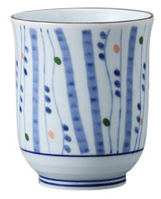 色点十草湯呑 [ 6.7 x 8cm 180cc ] [ 長湯呑 ] | 和食 飲食店 寿司店 定食屋 業務用