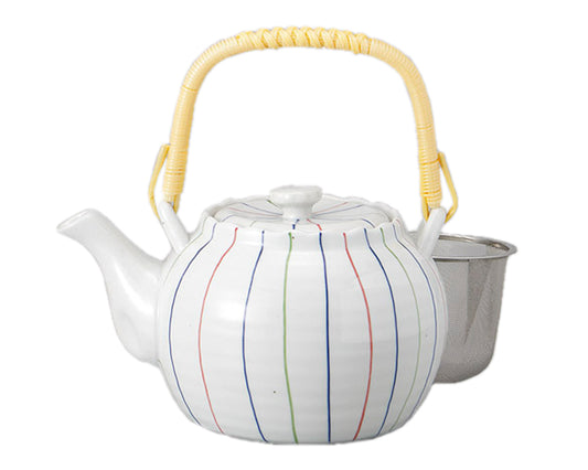 三色ライン4号土瓶 [ 720cc ] [ 土瓶 ] | 和食 飲食店 定食屋 そば屋 業務用