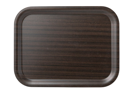 木目樹脂カフェトレイ(大)ダークブラウン [ 42.5 x 32.6 x 2cm ] [ お盆 ] | 洋食 飲食店 レストラン カフェ モダン おしゃれ 業務用