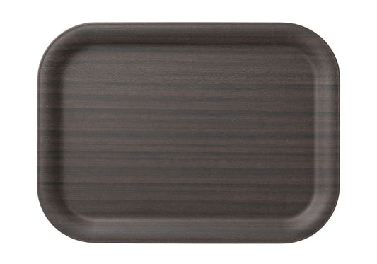 木目樹脂カフェトレイ(中)ダークブラウン [ 36.7 x 26.7 x 1.8cm ] [ お盆 ] | 洋食 飲食店 レストラン カフェ モダン おしゃれ 業務用