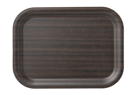 木目樹脂カフェトレイ(小)ダークブラウン [ 29.7 x 21.7 x 1.6cm ] [ お盆 ] | 洋食 飲食店 レストラン カフェ モダン おしゃれ 業務用