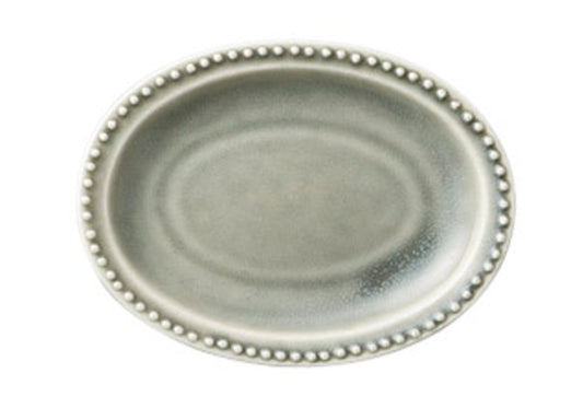 dot rim12cmオーバルプレート(グレー) [ 12.5 x 9.5 x 2cm ] [ 楕円皿 ] | 洋食 飲食店 レストラン カフェ モダン おしゃれ 業務用