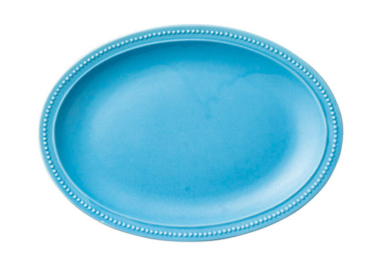dot rim27cmオーバルプレート(ターコイズ) [ 27 x 19.3 x 2.8cm ] [ 楕円皿 ] | 洋食 飲食店 レストラン カフェ モダン おしゃれ 業務用