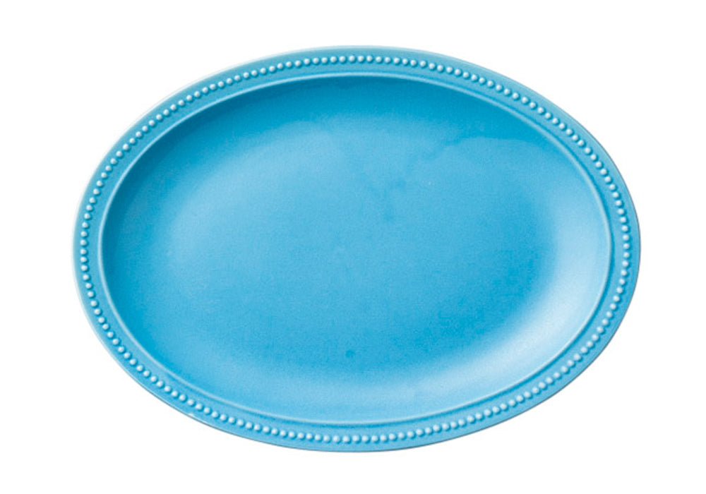 dot rim27cmオーバルプレート(ターコイズ) [ 27 x 19.3 x 2.8cm ] [ 楕円皿 ] | 洋食 飲食店 レストラン カフェ モダン おしゃれ 業務用