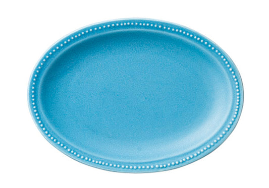 dot rim22cmオーバルプレート(ターコイズ) [ 21.7 x 15.7 x 2.5cm ] [ 楕円皿 ] | 洋食 飲食店 レストラン カフェ モダン おしゃれ 業務用