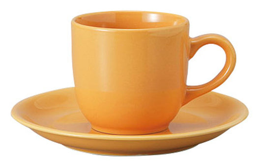 イエローコーヒー碗皿 [ C:7.5 x 10.5 x 6.9cm 200cc S:15.1 x 2.1cm ] [ カップ＆ソーサー ] | 飲食店 喫茶店 カフェ レストラン 業務用