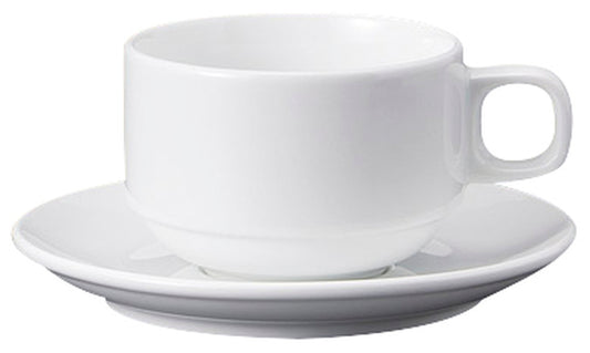 シェフズスタック兼用碗皿 [ C:11 x 8.3 x 5.6cm 200㏄ S:14.2 x 1.7cm ] [ カップ＆ソーサー ] | 飲食店 喫茶店 カフェ レストラン 業務用