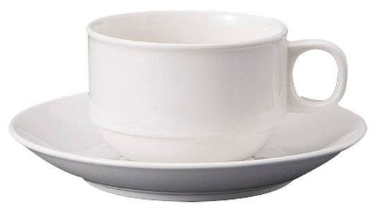 モダンスタッキング碗皿 [ C:11.2 x 8.6 x 6cm 230㏄ S:15.5cm ] [ カップ＆ソーサー ] | 飲食店 喫茶店 カフェ レストラン 業務用