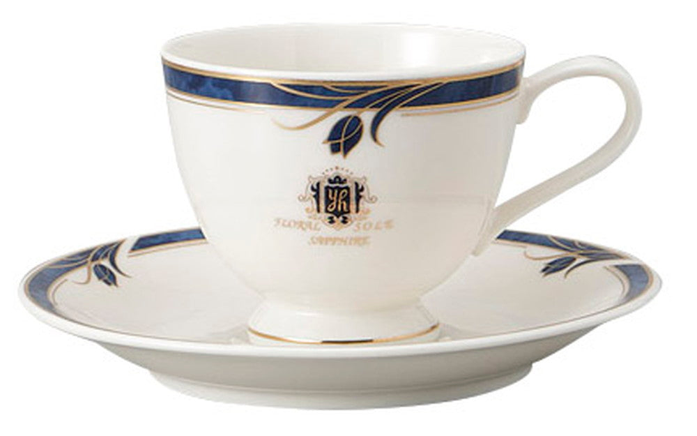 サファイア高台コーヒー碗皿 [ C:10.7 x 8.4 x 7cm 230㏄ S:15 x 2.3cm ] [ カップ＆ソーサー ] | 飲食店 喫茶店 カフェ レストラン 業務用