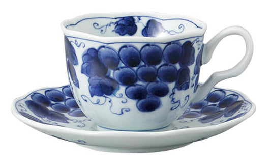 ぶどうコーヒー碗皿 [ C:12 x 9 x 7cm 230㏄ S:15.5 x 2.5cm ] [ カップ＆ソーサー ] | 飲食店 喫茶店 カフェ レストラン 業務用