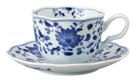 菊唐草コーヒー碗皿 [ C:12 x 9 x 7cm 230㏄ S:15.5 x 2.5cm ] [ カップ＆ソーサー ] | 飲食店 喫茶店 カフェ レストラン 業務用