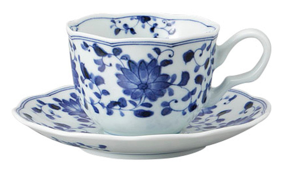 菊唐草コーヒー碗皿 [ C:12 x 9 x 7cm 230㏄ S:15.5 x 2.5cm ] [ カップ＆ソーサー ] | 飲食店 喫茶店 カフェ レストラン 業務用