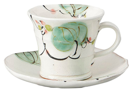 山帰来コーヒー碗皿 [ C:11 x 8.8 x 7.3cm 200㏄ S:14.4 x 12.9 x 2cm ] [ カップ＆ソーサー ] | 飲食店 喫茶店 カフェ レストラン 業務用