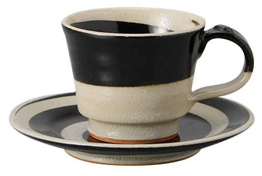 天目うずコーヒー皿C/S [ C:10.6 x 8 x 6.7cm 200㏄ S:14.3 x 1.9cm ] [ カップ＆ソーサー ] | 飲食店 喫茶店 カフェ レストラン 業務用