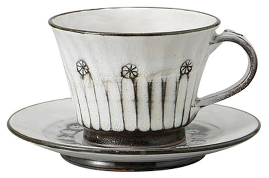 しのぎコーヒーC/S [ C:11.3 x 9.2 x 6.5cm 210㏄ S:13.8 x 2cm ] [ カップ＆ソーサー ] | 飲食店 喫茶店 カフェ レストラン 業務用