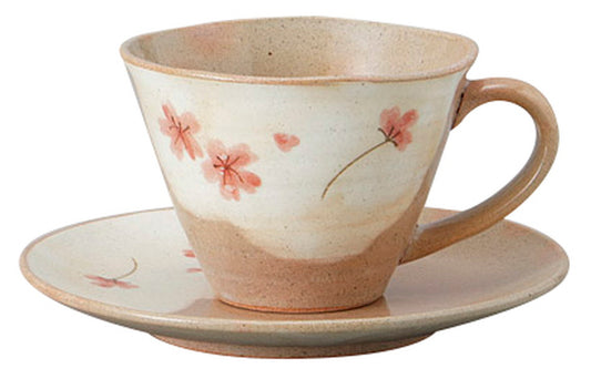 フラワー(赤)コーヒーC/S [ C:10 x 12.2 x 7.2cm 240㏄ S:15.2 x 2.2cm ] [ カップ＆ソーサー ] | 飲食店 喫茶店 カフェ レストラン 業務用