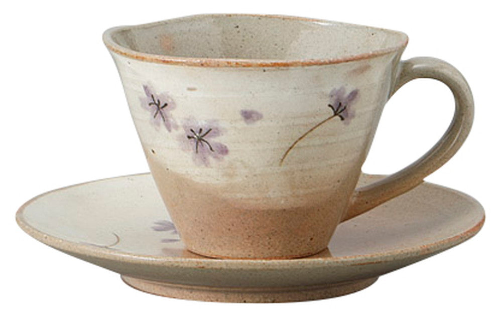 フラワー(青)コーヒーC/S [ C:10 x 12.2 x 7.2cm 240㏄ S:15.2 x 2.2cm ] [ カップ＆ソーサー ] | 飲食店 喫茶店 カフェ レストラン 業務用