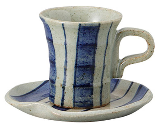藍太十草コーヒー碗皿 [ C:10 x 7.2 x 7.9cm 130㏄ S:12.5 x 11.5cm ] [ カップ＆ソーサー ] | 飲食店 喫茶店 カフェ レストラン 業務用
