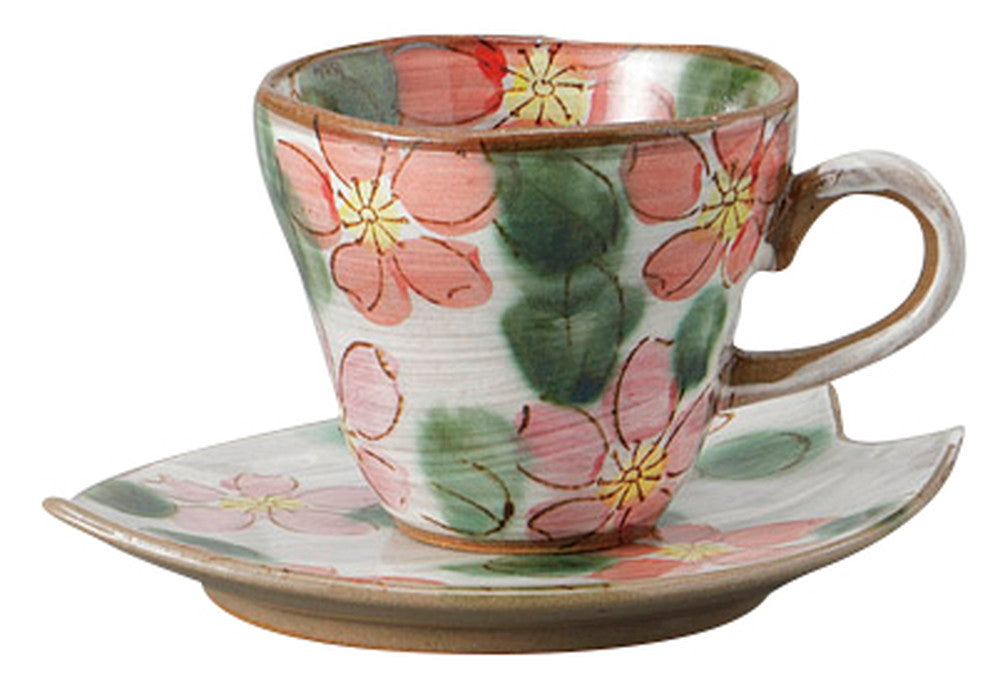 赤桜花びらC/S [ C:10.5 x 8 x 7cm 200㏄ S:15 x 8.2 x 2.5cm ] [ カップ＆ソーサー ] | 飲食店 喫茶店 カフェ レストラン 業務用