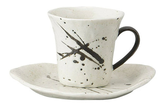 白唐津コーヒー碗皿 [ C:8.3 x 7.5cm 180㏄ S:16 x 13cm ] [ カップ＆ソーサー ] | 飲食店 喫茶店 カフェ レストラン 業務用