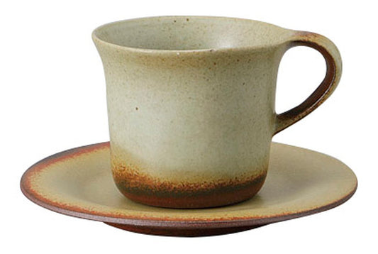 フローラ備前コーヒー碗皿 [ C:10.1 x 8.1 x 6.8cm S:14 x 1.5cm ] [ カップ＆ソーサー ] | 飲食店 喫茶店 カフェ レストラン 業務用