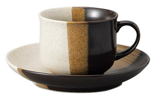 ブラウンヌリ分コーヒー碗皿 [ C:10.3 x 7.9 x 6.2cm 200㏄ S:14.5 x 2.4cm ] [ カップ＆ソーサー ] | 飲食店 喫茶店 カフェ レストラン 業務用