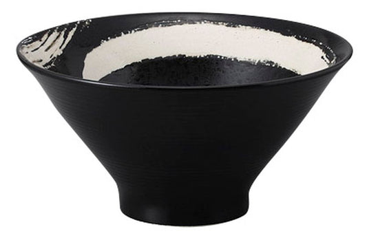 刷毛目 黒薄筋ラーメン丼 [ 20 x 10cm 1100cc ] [ 中華丼 ] | ラーメン店 中華料理 アジア料理 飲食店 業務用