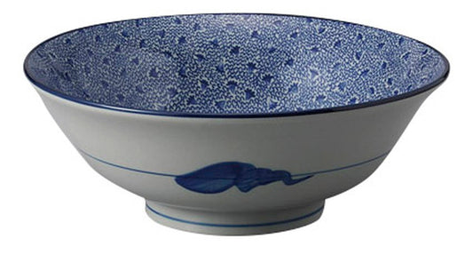 古染印判6.5浅高台丼 [ 19.5 x 7.3cm ] [ 中華丼 ] | ラーメン店 中華料理 アジア料理 飲食店 業務用