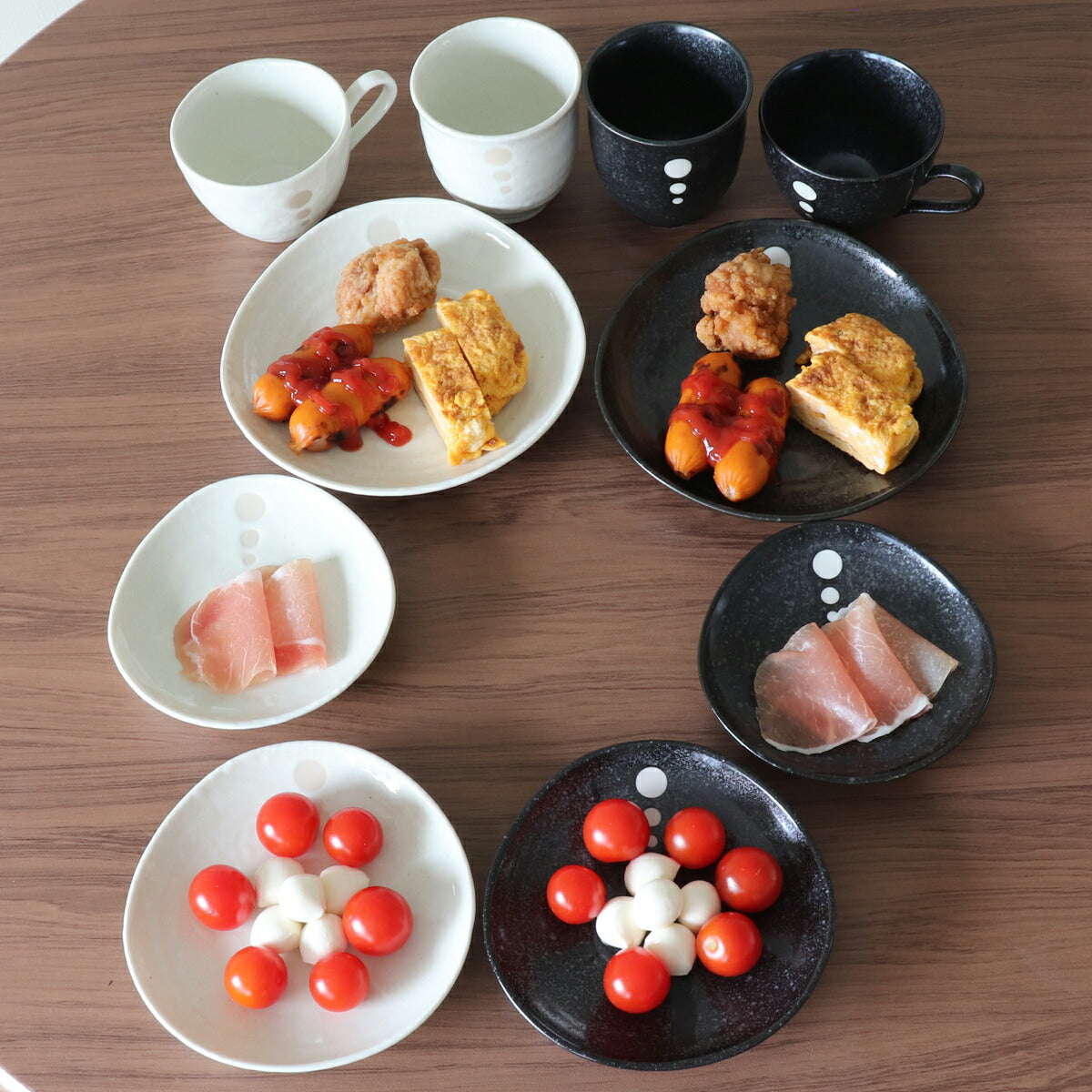 食器10点セット モノトーンドットシリーズ