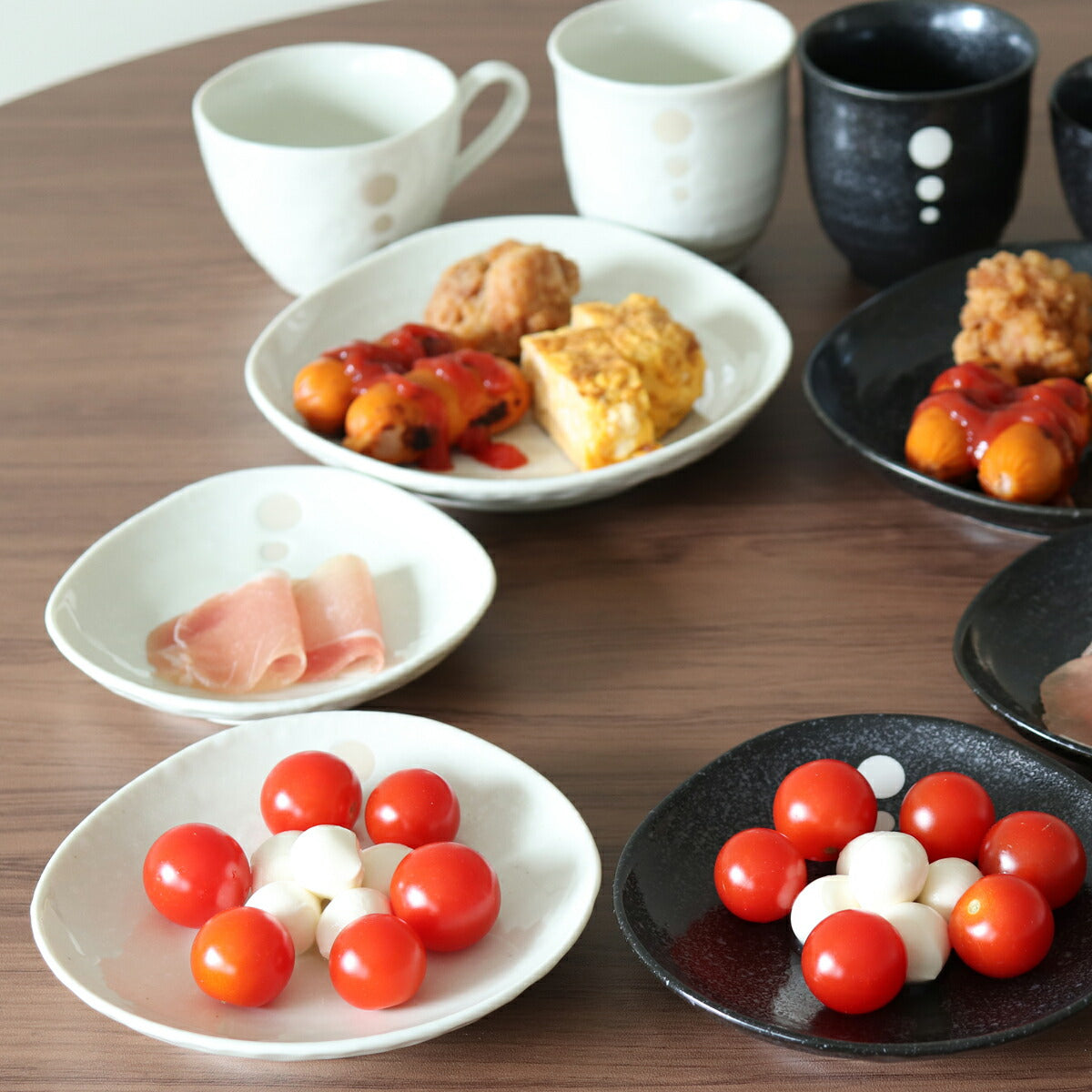 食器10点セット モノトーンドットシリーズ