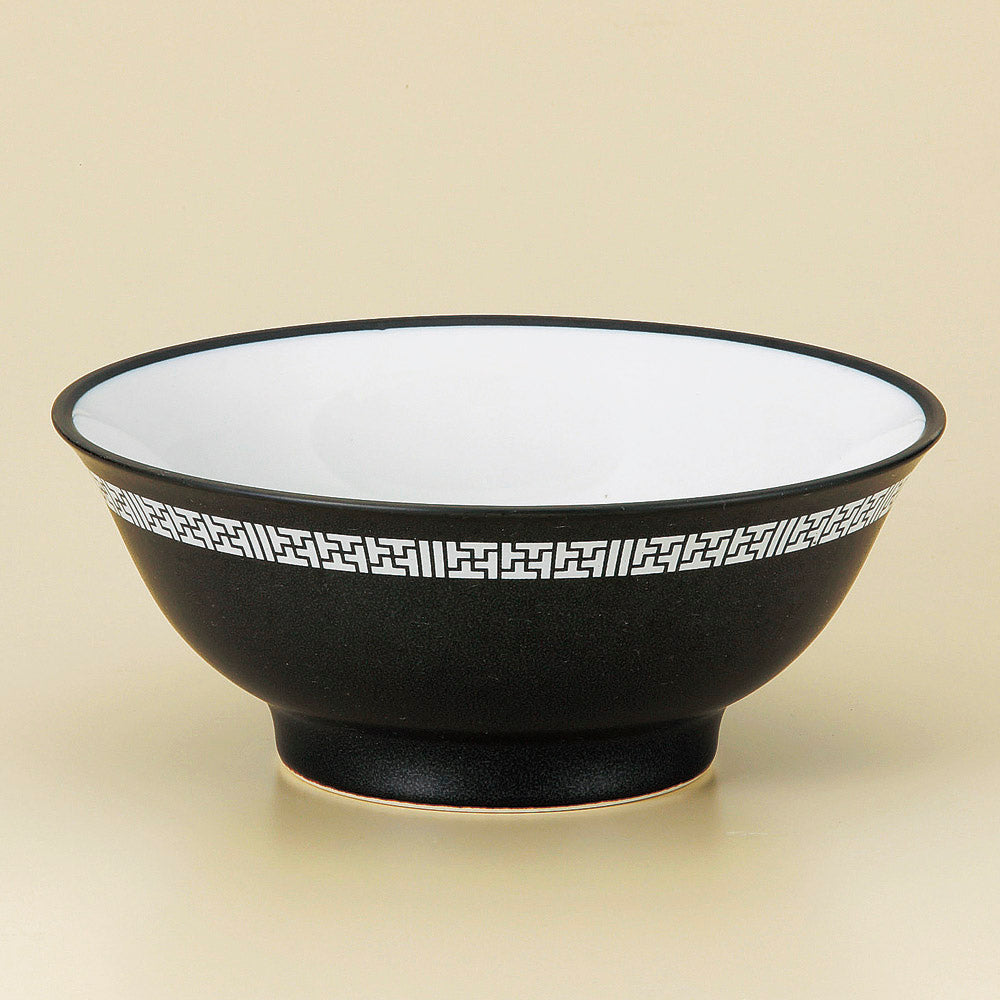 中華丼 黒海モザイク6.8反高台丼 [ 21 x 8.5cm ]