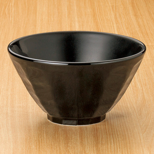 中華丼 艶黒けずり17cm丼 [ 16.8 x 9cm ]