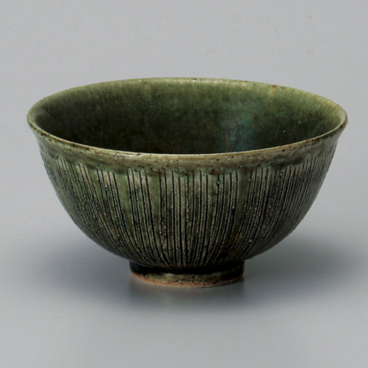 茶碗 織部十草中平 [ 11.2 x 5.6cm ]