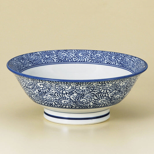 中華丼 タコ唐草反高台7.0丼 [ 21.5 x 8.5cm ]