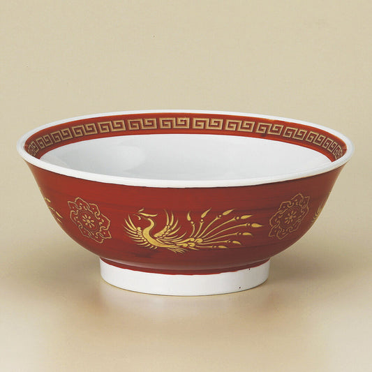 中華丼 朱巻ゴールド6.8反高台丼 [ 21 x 8.5cm 1300ｃｃ ]