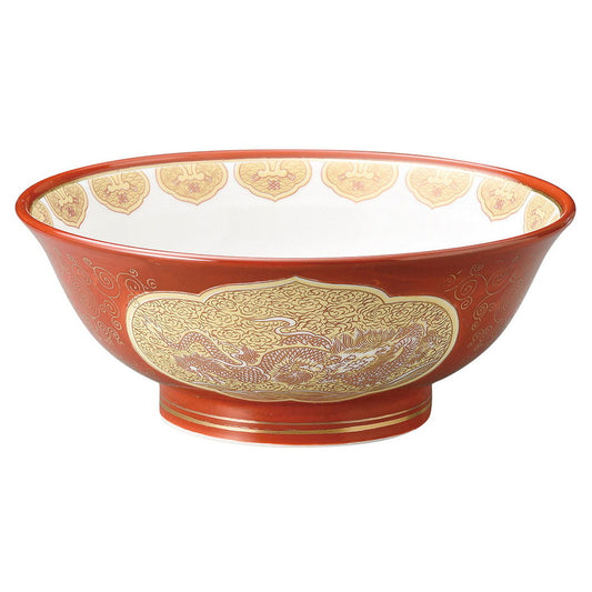 赤巻金龍紋68反高台丼 [ 21 x 8.5cm･1360cc 723g ] [ 中華丼 ]
