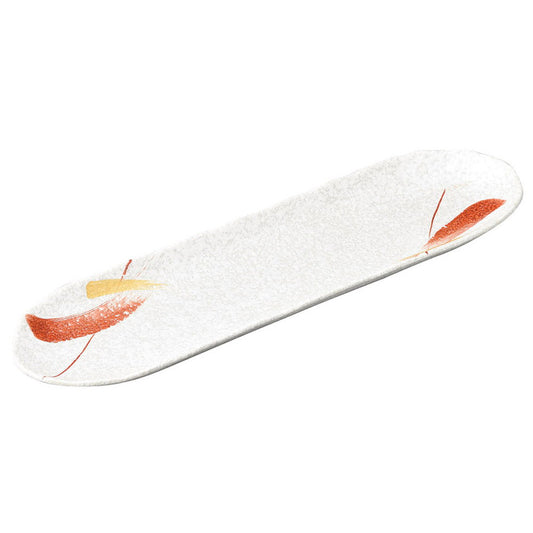 赤絵ちらし楕円長皿 [ 35.4 x 9.7 x 2.3cm 395g ] [ 楕円皿 ]