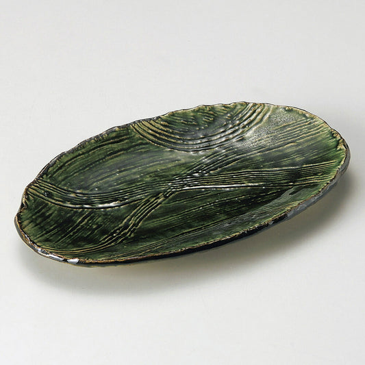 楕円皿 織部櫛目楕円皿 [ 24 x 14 x 3cm ] | オーバルプレート 楕円皿 人気 おすすめ パスタ皿 フルーツ皿 食器 業務用 飲食店 カフェ うつわ 器 おしゃれ かわいい ギフト プレゼント 誕生日 贈り物 贈答品