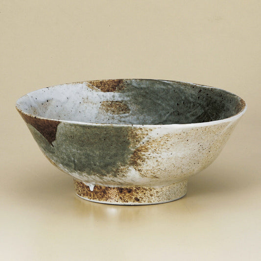 中華丼 雪志野6.8高台丼 [ 21.3 x 8.7cm ]