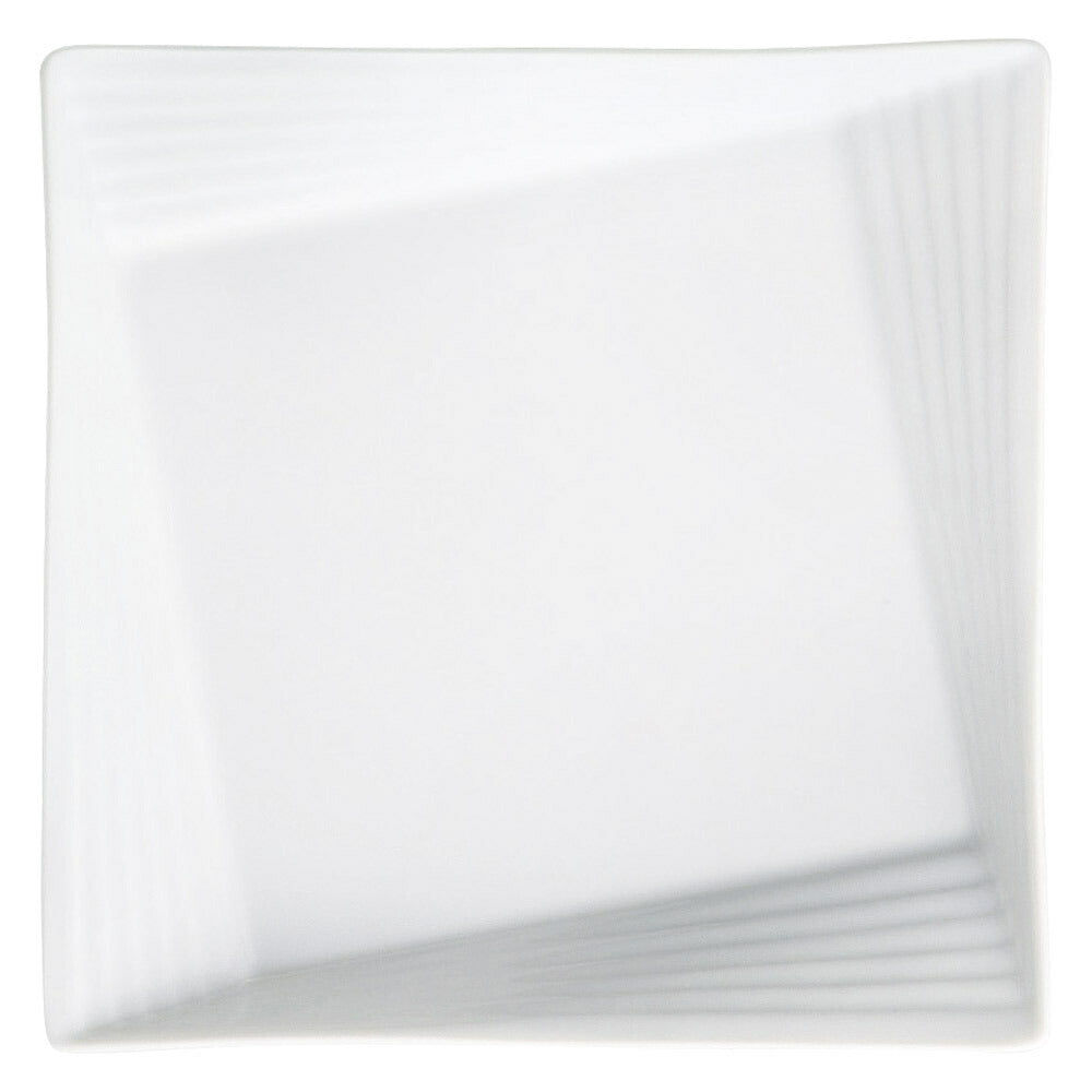もだんコントラスト Scena White22cmリムライン角プレート [ 22.4 x 2.5cm ]