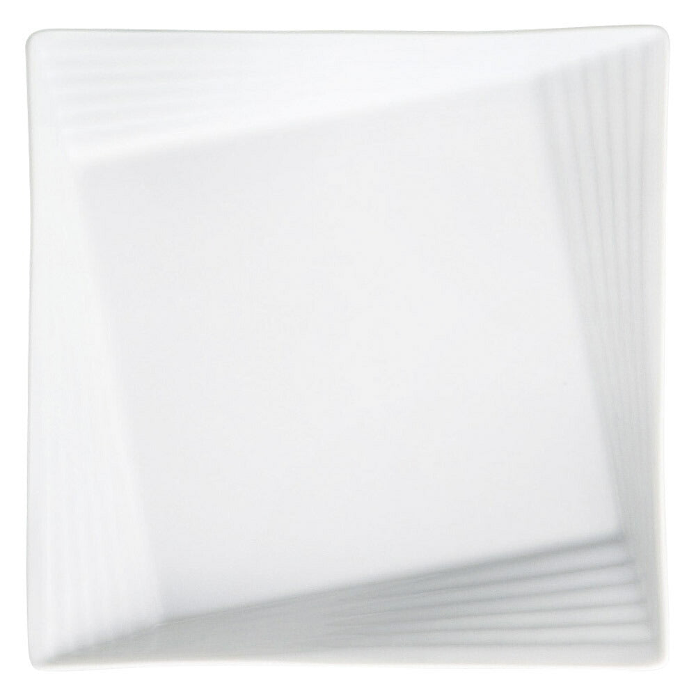 もだんコントラスト Scena White26cmリムライン角プレート [ 26.3 x 2.8cm ]