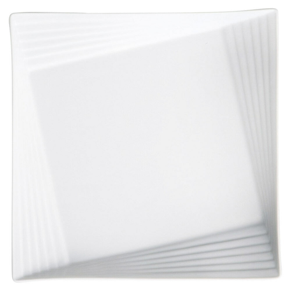 もだんコントラスト Scena White28cmリムライン角プレート [ 28 x 2.8cm ]