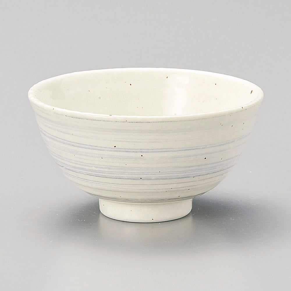 茶碗 渦粉引グレー中平 [ 11.2 x 5.5cm ]