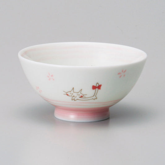 茶碗 リボン猫PK茶碗 [ 11 x 5.5cm ] | ちゃわん お茶碗 飯碗 ご飯茶碗 白米 人気 おすすめ 食器 業務用 飲食店 カフェ うつわ 器 おしゃれ かわいい ギフト プレゼント 引き出物 誕生日 贈り物 贈答品